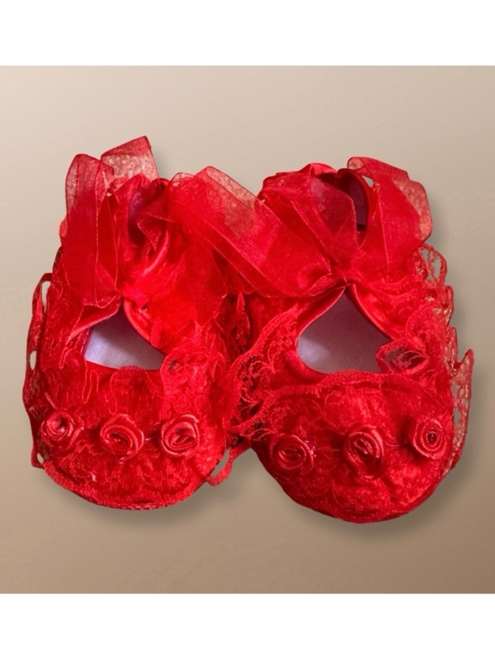 ⭐️ 5 for $25 Red Lace Baby Shoes